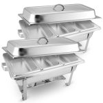 1-SOGA 2X 3L Triple Tray Stainless Steel Chafing Food Warmer Catering Dish
