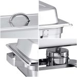 6-SOGA 2X 3L Triple Tray Stainless Steel Chafing Food Warmer Catering Dish