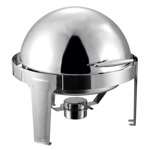 1-SOGA 6L Stainless Steel Chafing Food Warmer Catering Dish Round Roll Top