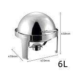 3-SOGA 2X 6L Stainless Steel Chafing Food Warmer Catering Dish Round Roll Top