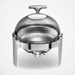 2-SOGA 4X 6L Round Chafing Stainless Steel Food Warmer with Glass Roll Top