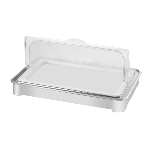 1-SOGA 59x38.5cm Silver Color Ceramic Serving Bowl Chafing Dish for Kitchen Essential