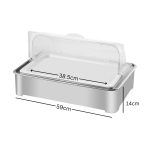 2-SOGA 59x38.5cm Silver Color Ceramic Serving Bowl Chafing Dish for Kitchen Essential