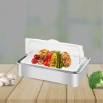 3-SOGA 59x38.5cm Silver Color Ceramic Serving Bowl Chafing Dish for Kitchen Essential