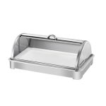 1-SOGA 59x38.5cm Silver Color Ceramic Serving Bowl Chafing Dish for Kitchen Essential