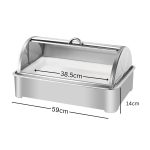 2-SOGA 59x38.5cm Silver Color Ceramic Serving Bowl Chafing Dish for Kitchen Essential