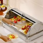 3-SOGA 59x38.5cm Silver Color Ceramic Serving Bowl Chafing Dish for Kitchen Essential