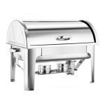 2-SOGA 2X 3L Triple Tray Stainless Steel Roll Top Chafing Dish Food Warmer