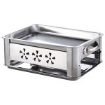 1-36CM Portable Stainless Steel Outdoor Chafing Dish BBQ Fish Stove Grill Plate