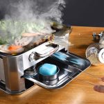 2-2X 36CM Portable Stainless Steel Outdoor Chafing Dish BBQ Fish Stove Grill Plate