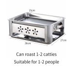 7-2X 36CM Portable Stainless Steel Outdoor Chafing Dish BBQ Fish Stove Grill Plate