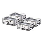 1-4X 36CM Portable Stainless Steel Outdoor Chafing Dish BBQ Fish Stove Grill Plate