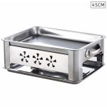 1-45cm Portable Stainless Steel Outdoor Chafing Dish BBQ Fish Stove Grill Plate