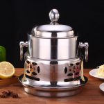 7-SOGA Stainless Steel Mini Asian Buffet Hot Pot Single Person Shabu Alcohol Stove Burner with Lid
