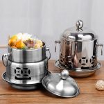 8-SOGA Stainless Steel Mini Asian Buffet Hot Pot Single Person Shabu Alcohol Stove Burner with Lid