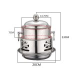 2-SOGA 2X Stainless Steel Mini Asian Buffet Hot Pot Single Person Shabu Alcohol Stove Burner with Lid
