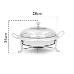 2-SOGA Stainless Steel Round Buffet Chafing Dish Cater Food Warmer Chafer with Glass Top Lid