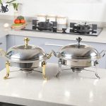 6-SOGA Stainless Steel Round Buffet Chafing Dish Cater Food Warmer Chafer with Glass Top Lid