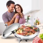 8-SOGA Stainless Steel Round Buffet Chafing Dish Cater Food Warmer Chafer with Glass Top Lid
