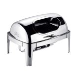3-SOGA 6.5L Stainless Steel Double Soup Tureen Bowl Station Roll Top Buffet Chafing Dish Catering Chafer Food Warmer Server