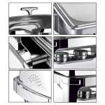 6-SOGA 6.5L Stainless Steel Double Soup Tureen Bowl Station Roll Top Buffet Chafing Dish Catering Chafer Food Warmer Server