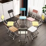 2-SOGA Oak Grain Foldable Chair Space Saving Lightweight Portable Stylish Seat Home Decor Set of 2