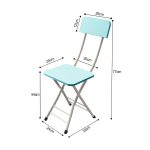 7-SOGA Blue Foldable Chair Space Saving Lightweight Portable Stylish Seat Home Decor Set of 2