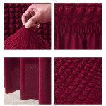 5-SOGA Burgundy Chair Cover Seat Protector with Ruffle Skirt Stretch Slipcover Wedding Party Home Decor