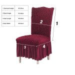 6-SOGA Burgundy Chair Cover Seat Protector with Ruffle Skirt Stretch Slipcover Wedding Party Home Decor
