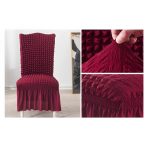 7-SOGA Burgundy Chair Cover Seat Protector with Ruffle Skirt Stretch Slipcover Wedding Party Home Decor