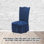 2-SOGA 2X Blue Chair Cover Seat Protector with Ruffle Skirt Stretch Slipcover Wedding Party Home Decor