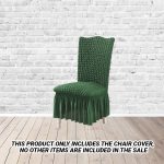 2-SOGA 2X Dark Green Chair Cover Seat Protector with Ruffle Skirt Stretch Slipcover Wedding Party Home Decor