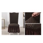 8-SOGA Coffee Chair Cover Seat Protector with Ruffle Skirt Stretch Slipcover Wedding Party Home Decor
