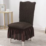 4-SOG 2X Coffee Chair Cover Seat Protector with Ruffle Skirt Stretch Slipcover Wedding Party Home Decor