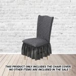 2-SOGA Dark Grey Chair Cover Seat Protector with Ruffle Skirt Stretch Slipcover Wedding Party Home Decor