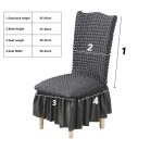 5-SOGA Dark Grey Chair Cover Seat Protector with Ruffle Skirt Stretch Slipcover Wedding Party Home Decor