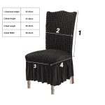 6-SOGA Black Chair Cover Seat Protector with Ruffle Skirt Stretch Slipcover Wedding Party Home Decor