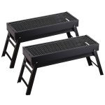 1-SOGA 2X 60cm Portable Folding Thick Box-type Charcoal Grill for Outdoor BBQ Camping