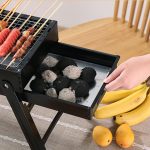 3-SOGA 2X 60cm Portable Folding Thick Box-type Charcoal Grill for Outdoor BBQ Camping