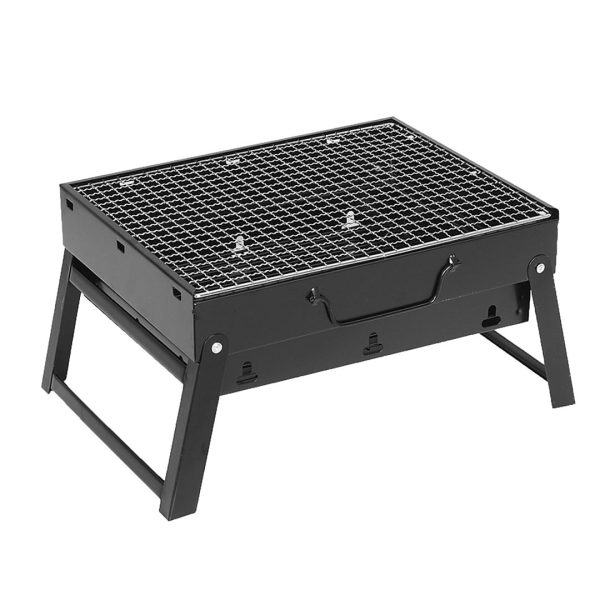 1-SOGA 43cm Portable Folding Thick Box-type Charcoal Grill for Outdoor BBQ Camping