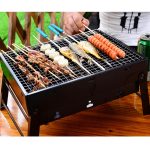 8-SOGA 2X 43cm Portable Folding Thick Box-type Charcoal Grill for Outdoor BBQ Camping