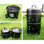 5-SOGA 3 In 1 Barbecue Smoker Outdoor Charcoal BBQ Grill Camping Picnic Fishing