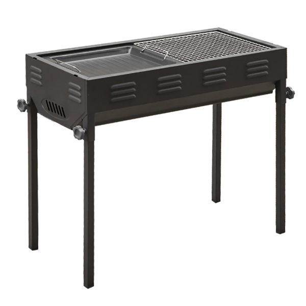 1-SOGA 66cm Portable Folding Thick Box-Type Charcoal Grill for Outdoor BBQ Camping
