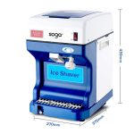 2-SOGA Ice Shaver Commercial Electric Stainless Steel Ice Crusher Slicer Machine 120KG/h