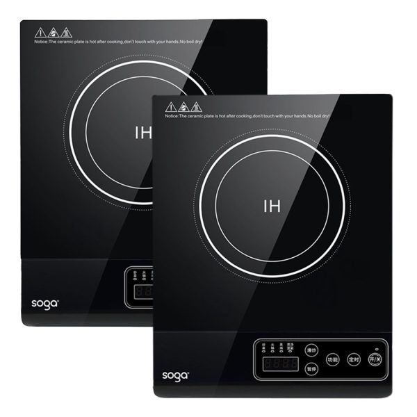 1-SOGA 2X 35.5cm Cooktop Electric Smart Induction Cook Top Portable Kitchen Cooker Cookware