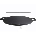 2-SOGA 2X Cast Iron Induction Crepes Pan Baking Cookie Pancake Pizza Bakeware