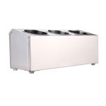 2-SOGA 18/10 Stainless Steel Commercial Conical Utensils Cutlery Holder with 3 Holes