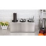 8-SOGA 2X 18/10 Stainless Steel Commercial Conical Utensils Cutlery Holder with 3 Holes