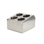 2-SOGA 2X 18/10 Stainless Steel Commercial Conical Utensils Square Cutlery Holder with 4 Holes