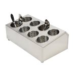 1-SOGA 18/10 Stainless Steel Commercial Conical Utensils Cutlery Holder with 8 Holes
